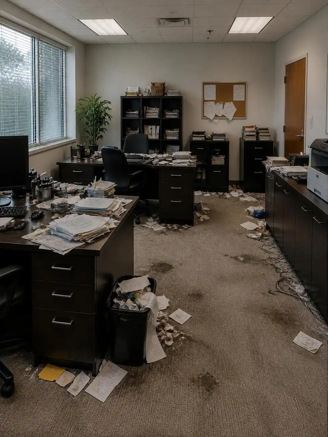 Office before professional cleaning